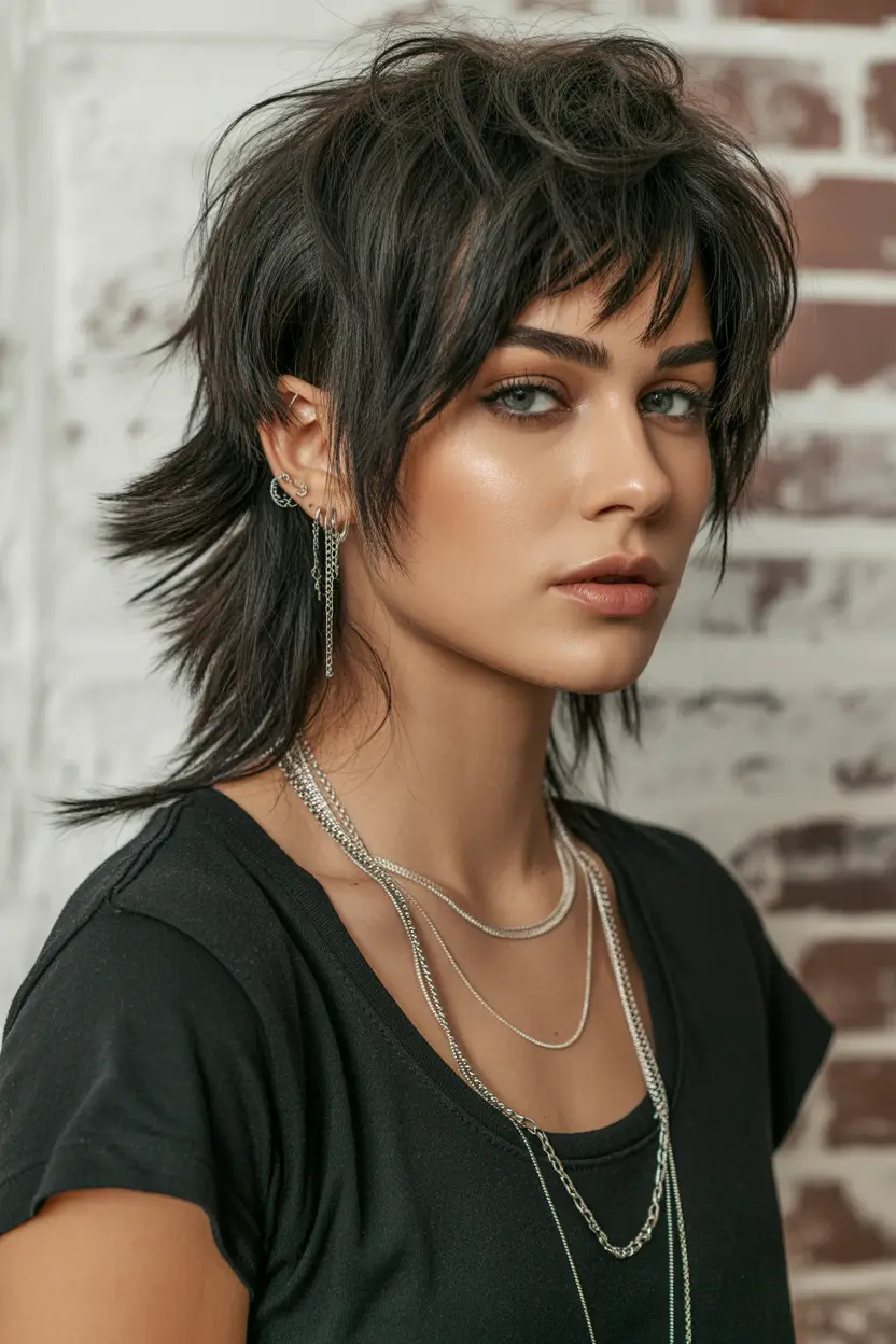 haircuts for thin fine hair Edgy Short Layered Mullet Shag