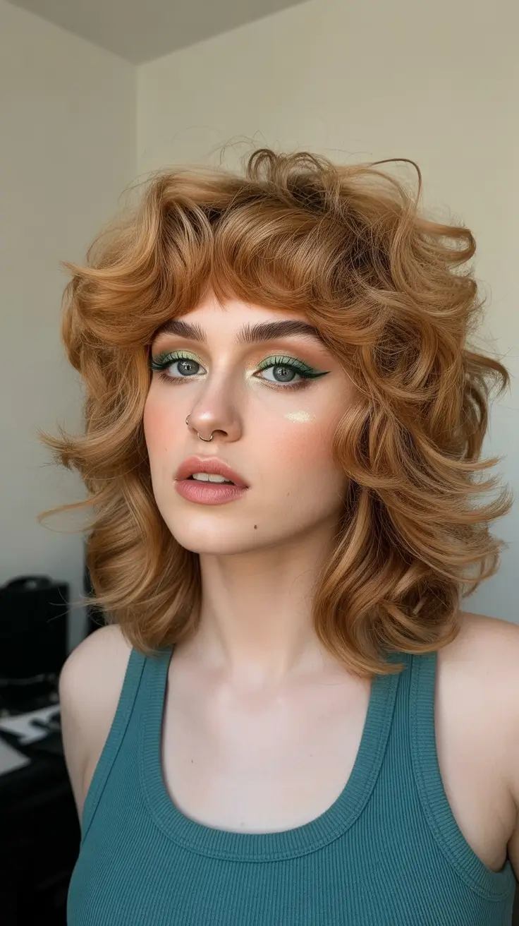 haircuts for wavy hair Textured Ginger Shag With Layered Lift