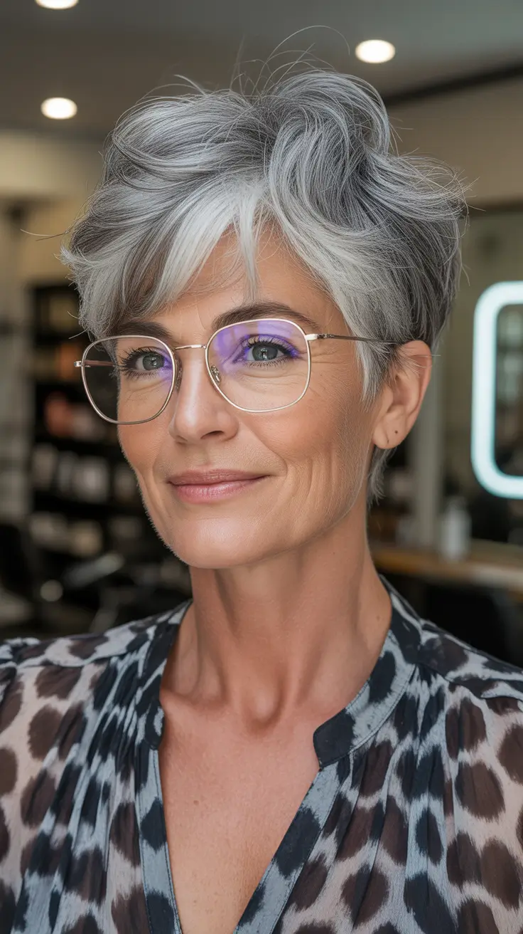 Haircuts for Women Over 50 Soft Textured Pixie With Windswept Layers