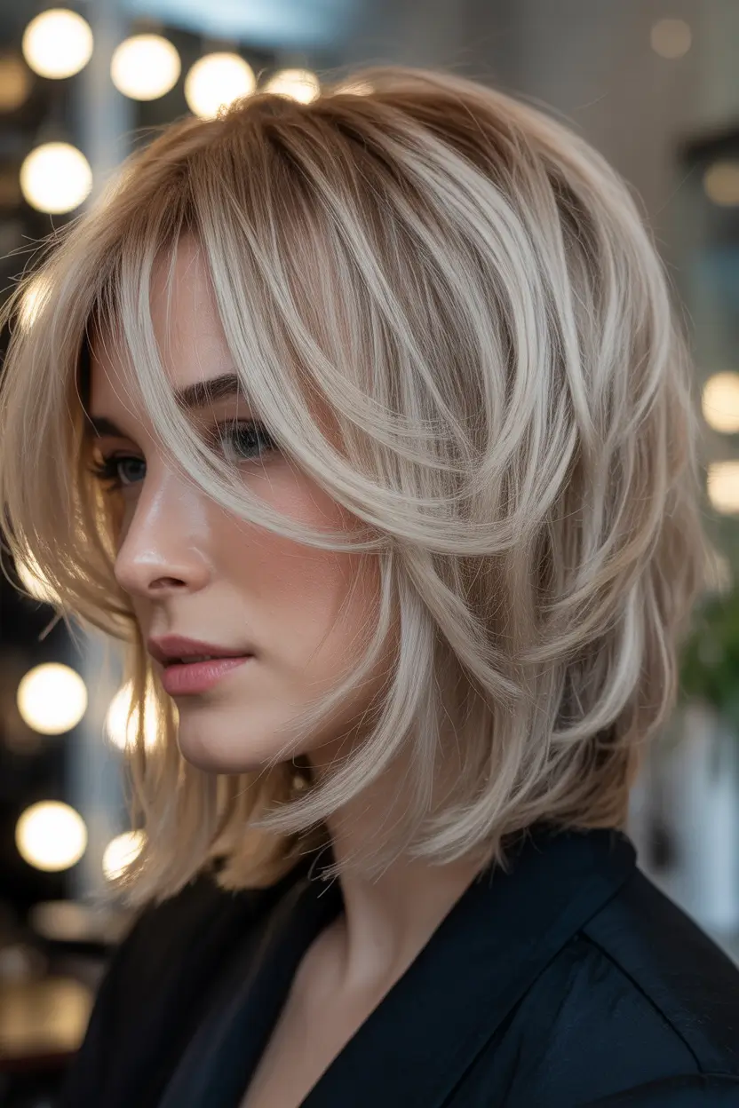 shag haircut Chic-Short-Blonde-Shag-With-Blended-Highlights