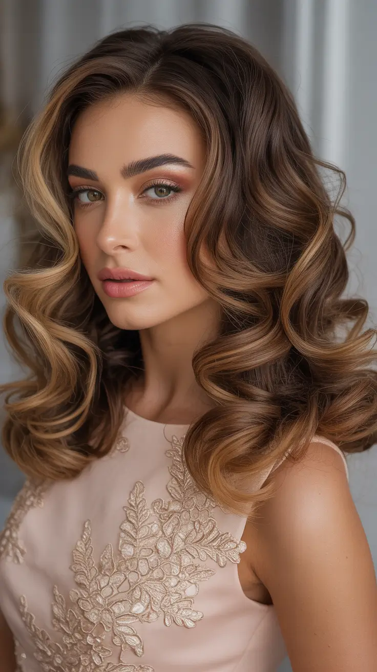 21 Cute long hair hairstyles 2026 Golden Hour Voluminous Waves