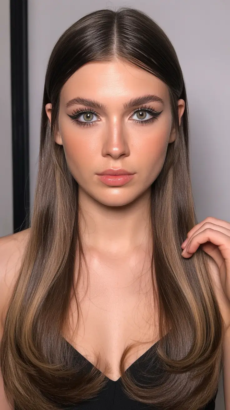 21 Cute long hair hairstyles 2026 Perfectly Sleek Long Layers