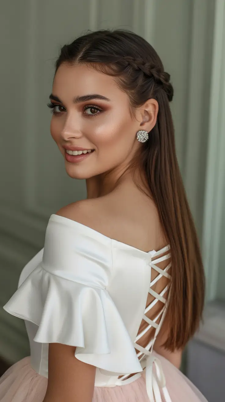 21 Cute long hair hairstyles 2026 Romantic Braids with Straight Lengths