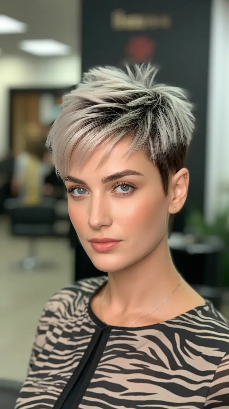 pixie haircuts Platinum Punk Pixie With Precision Taper