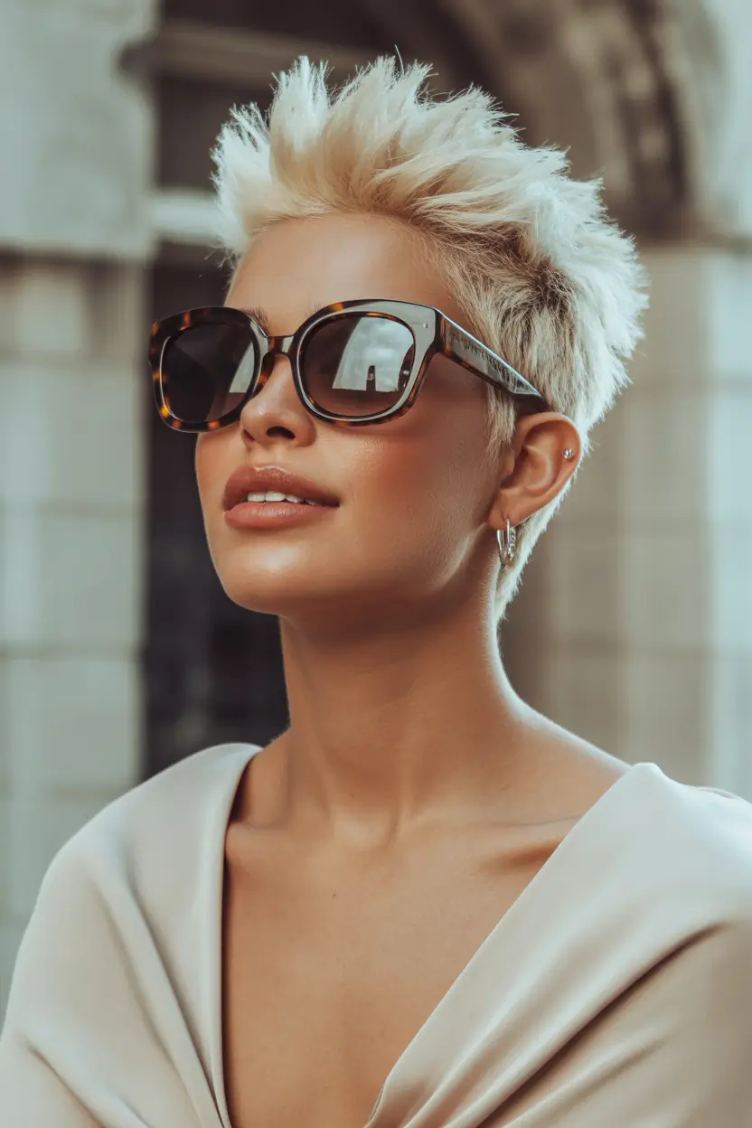 pixie haircuts Sunny Spiky Crop With Edgy Warmth