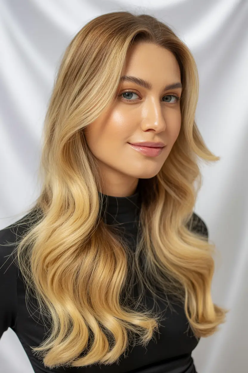 honey blonde hair color Sunlit Honey Balayage Dream