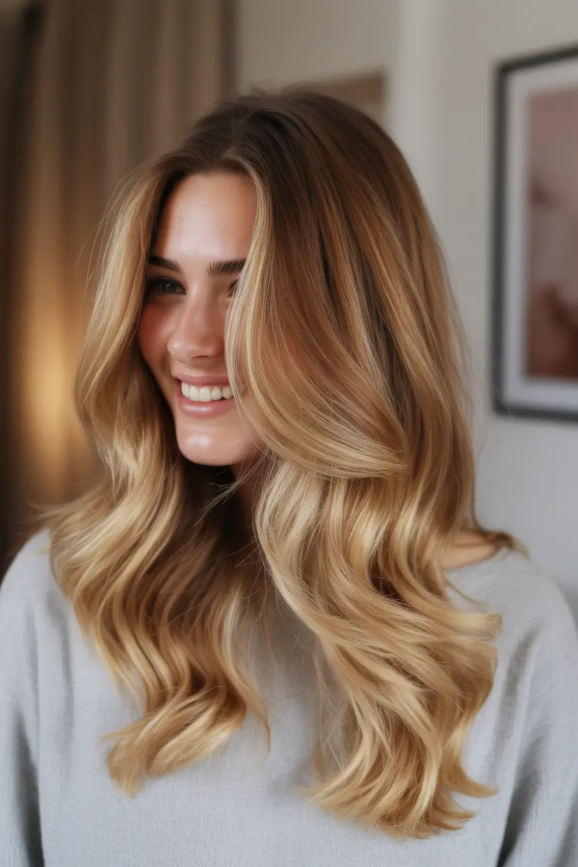 honey blonde hair color Golden Balayage Harmony