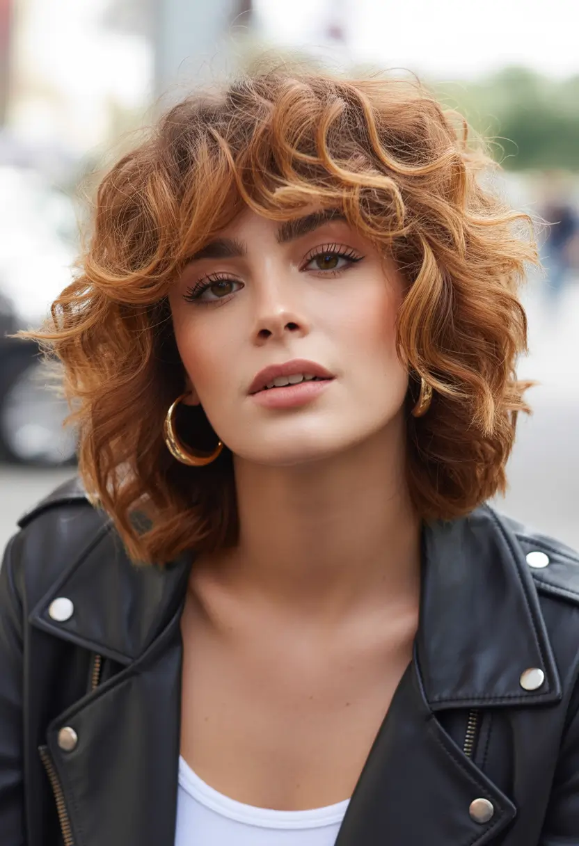 haircut Curly Shag Bob With Lived-In Warmth