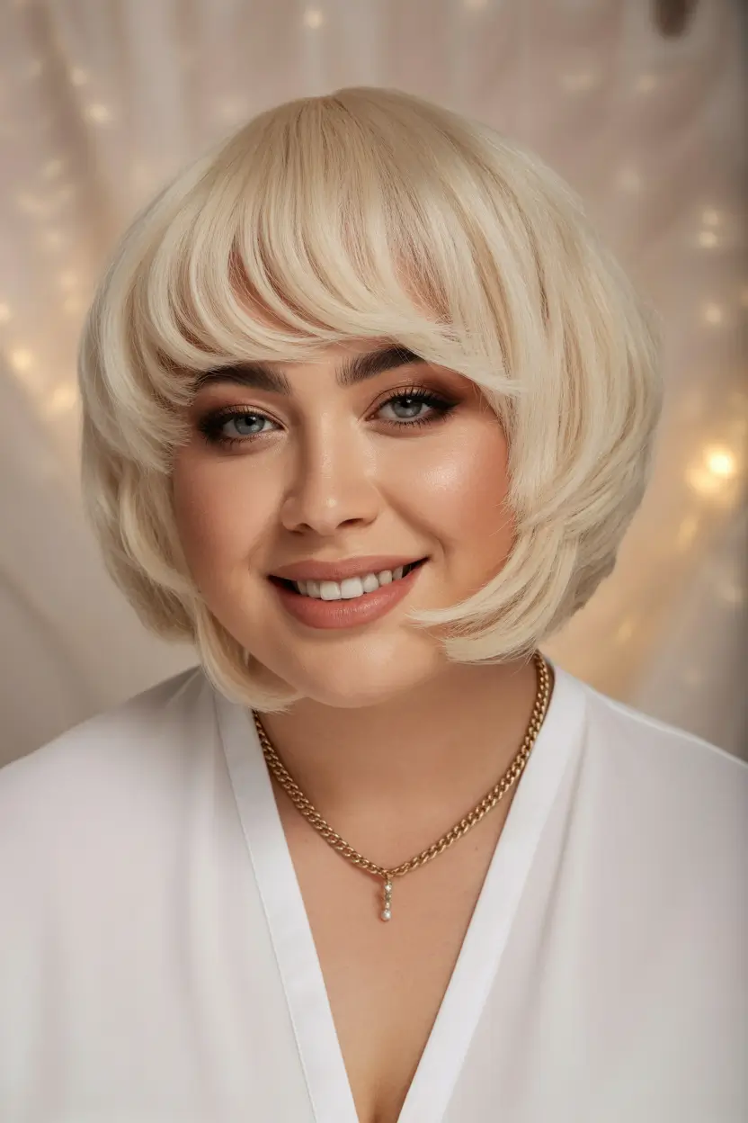 haircut Soft Blonde Rounded Bob With Modern Volume