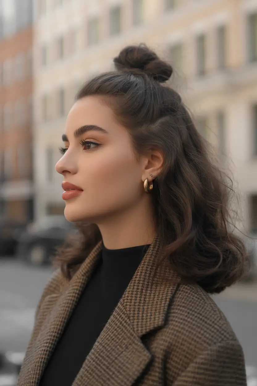 Hairstyles ideas Soft Half-Up Twist With Gentle Volume
